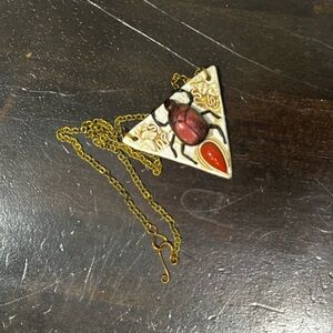 Brass Chain with handmade Beetle Pendant
